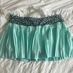 Lululemon Athletica Green Black Mini Bubble Skirt